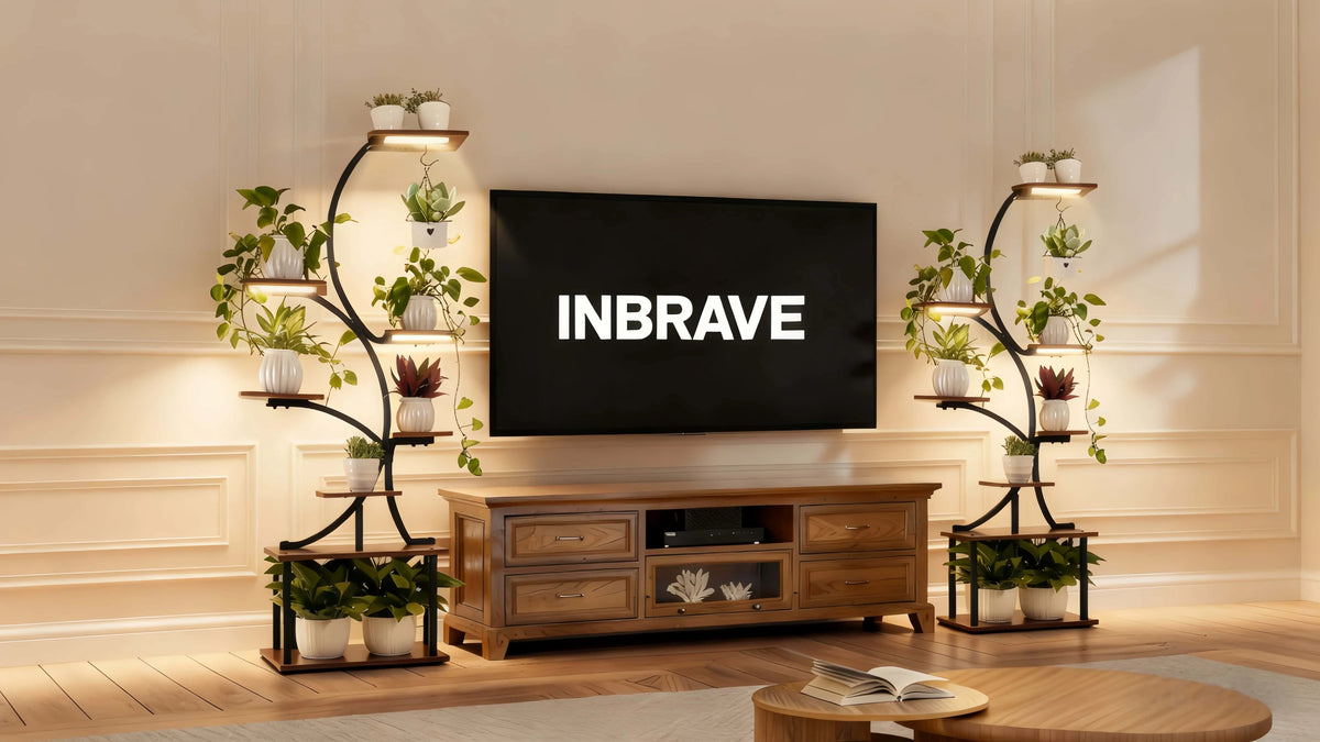 Metal Plant Stand With LED Grow Lights for Indoor Plants