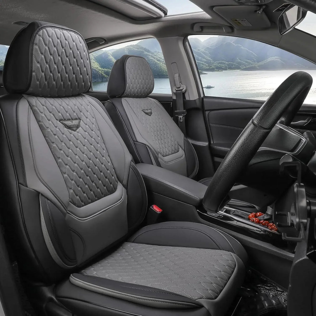 Ekr Universal Waterproof Leather Car Seat Covers Full Set