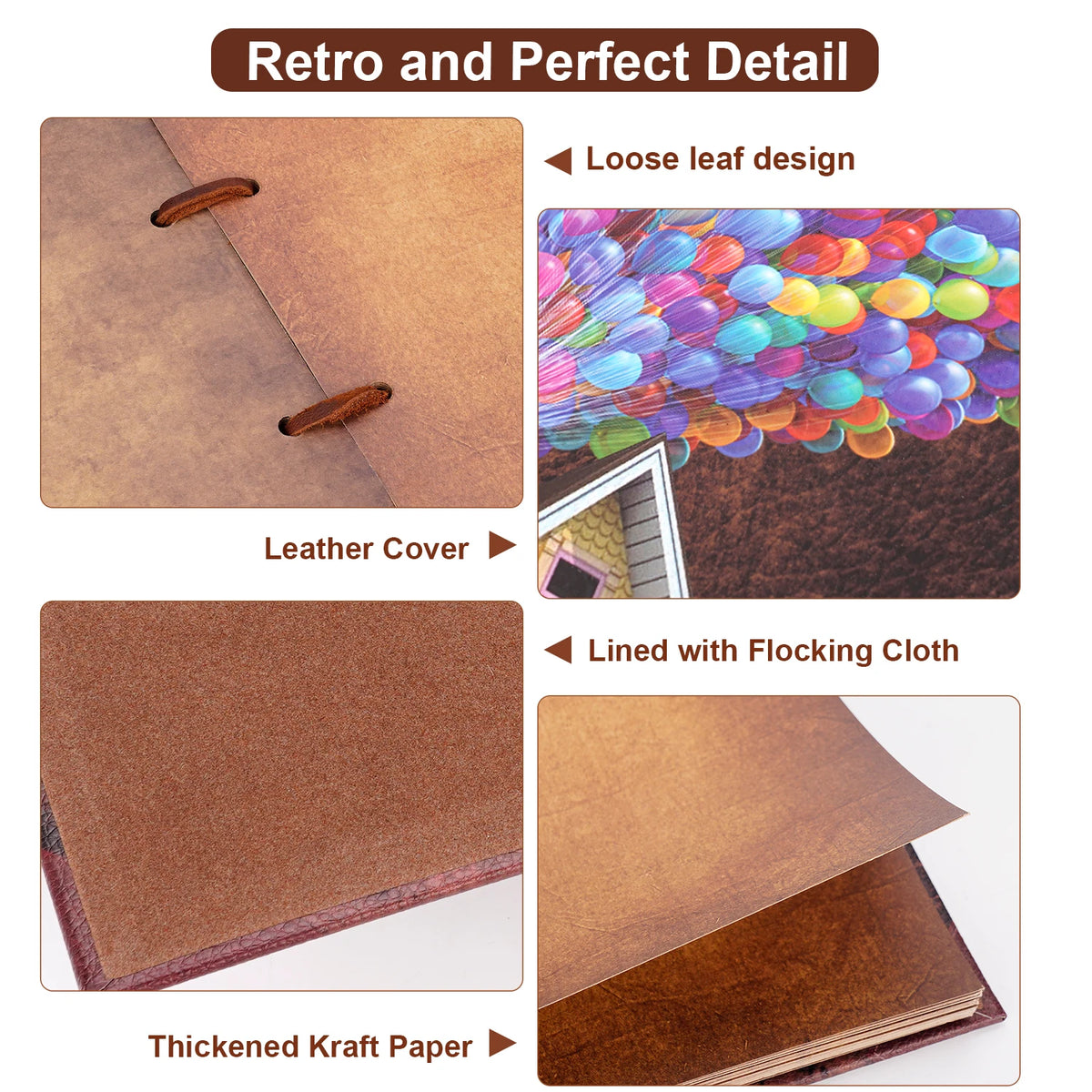 Adventure Book Scrapbook Album For Photos Retro Embossed Hardcover Wedding