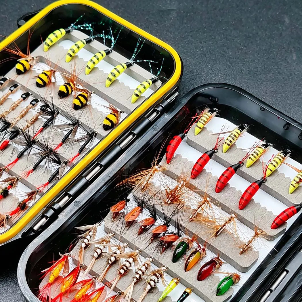 Fly Fishing Flies Assortment Kit With Box For Trout Salmon