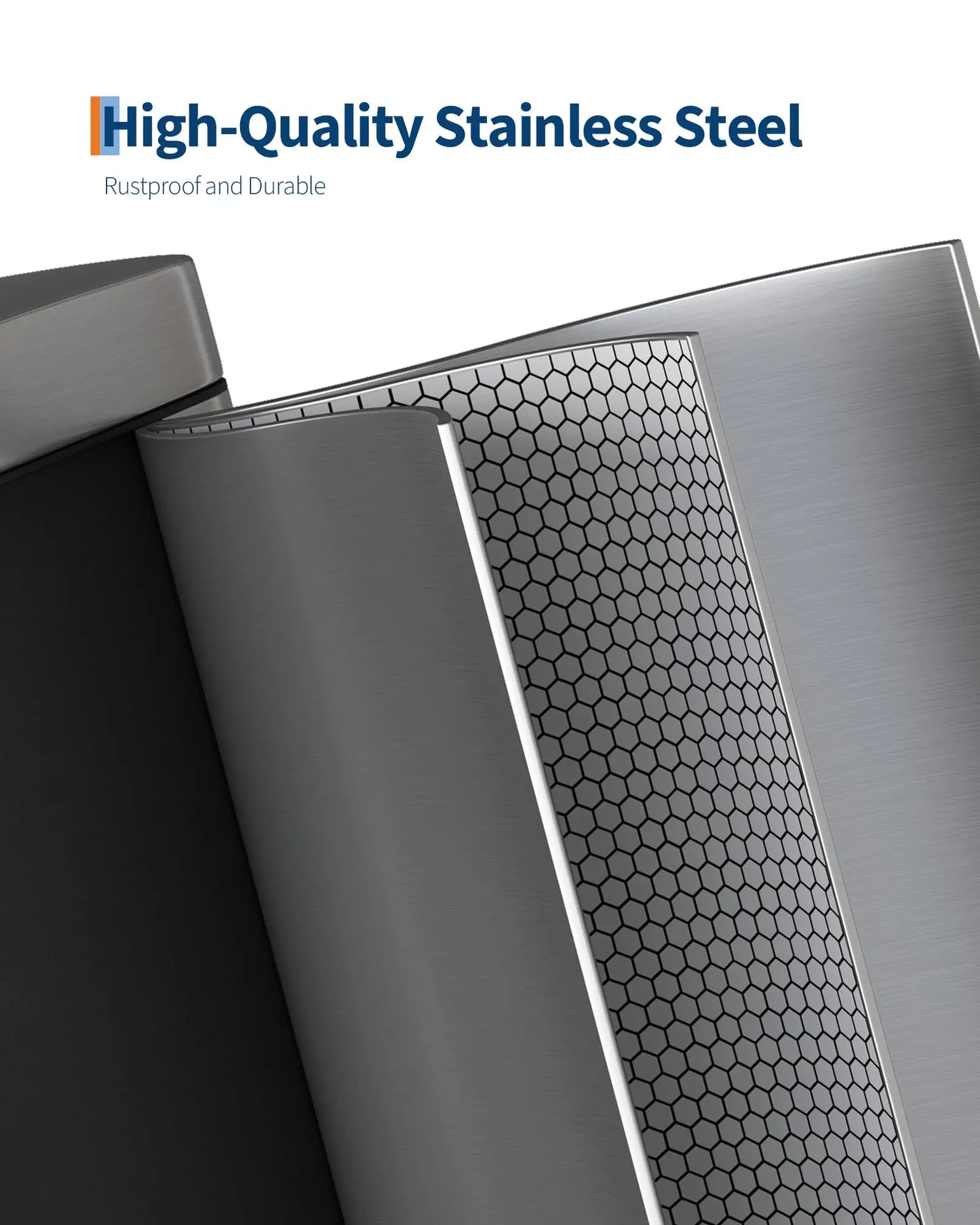 Stainless Steel Step On Trash Can With Soft Close Lid