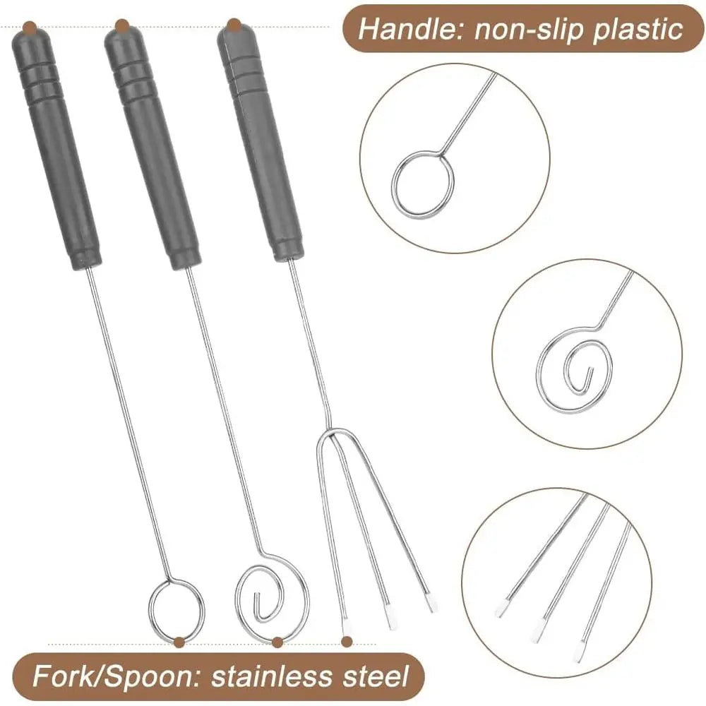 Culinary Decorating Spoons Chocolate Dipping Tools Set Plates