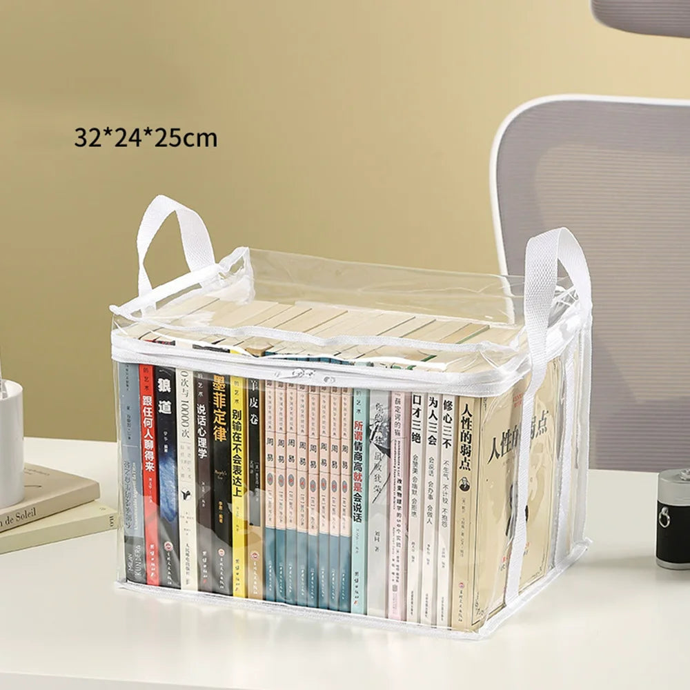 Foldable Transparent Storage Organizer Box For Books Home Office