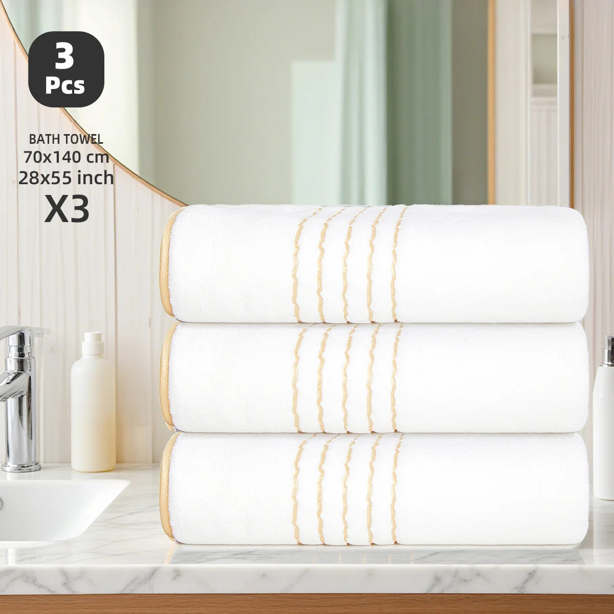Premium Microfiber Bath Towel Set For Home And Spa Use