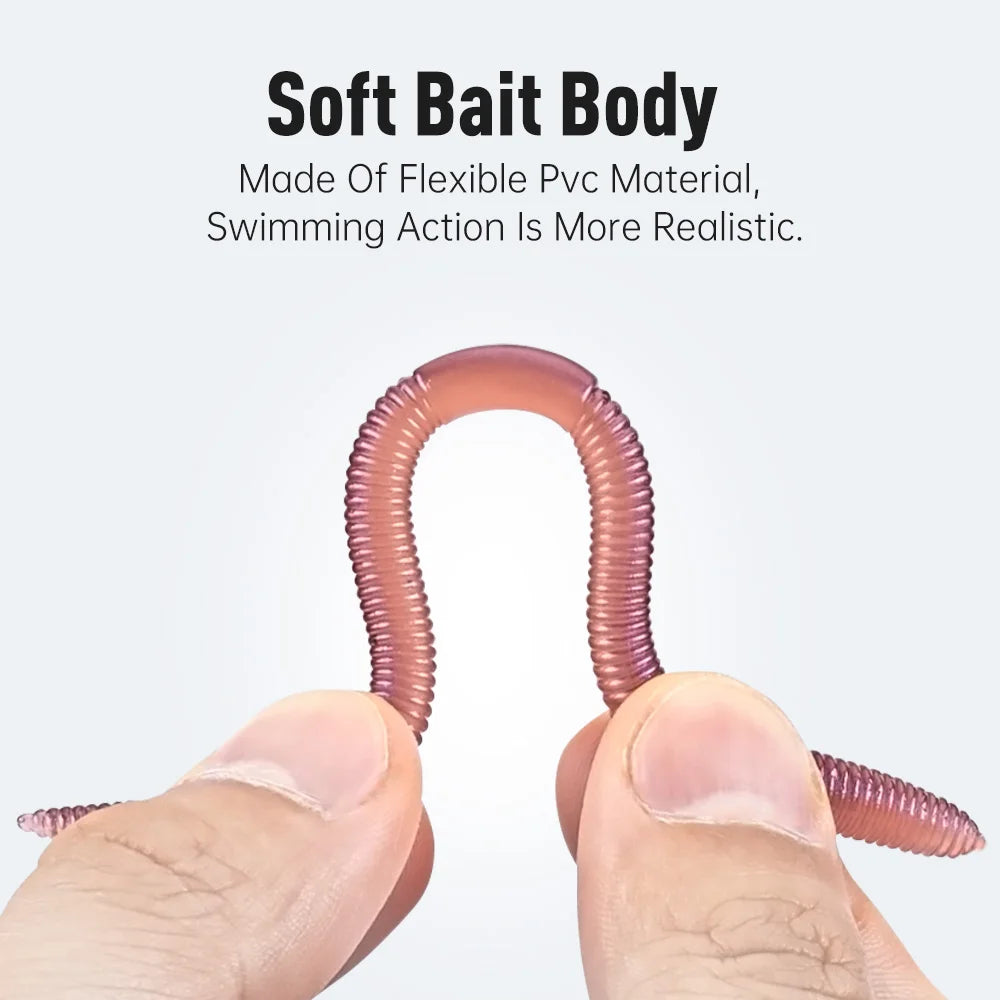 Kingdom Earthworm Sinking Soft Fishing Lures For Bass