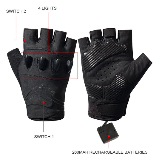 Daywolf LED Gloves For Hiking Cycling With Multi Mode Flashlights