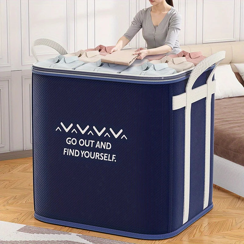 Nonwoven Reusable Storage Organizer Bag With Handles For Blankets