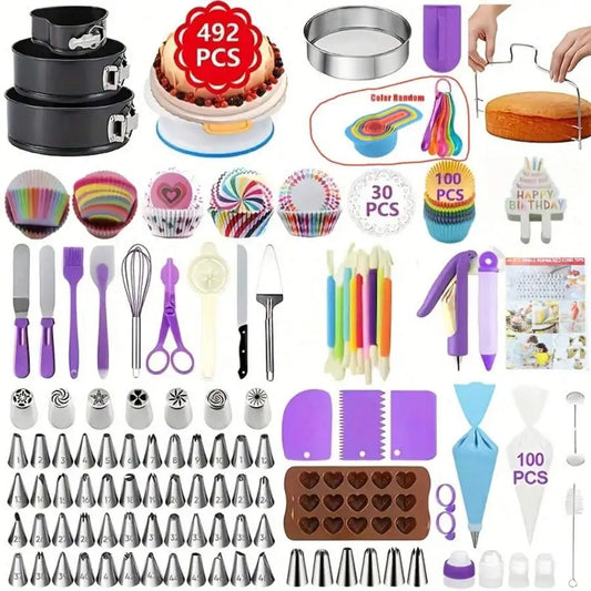 TAIMASI 492 Pcs Cake Decorating Kit Set With Piping Tips