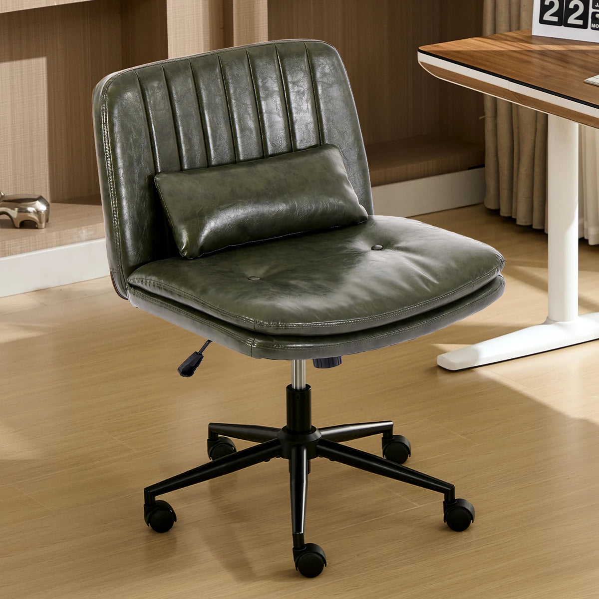 TCGBKAF Adjustable Swivel Desk Chair With Lumbar Pillow