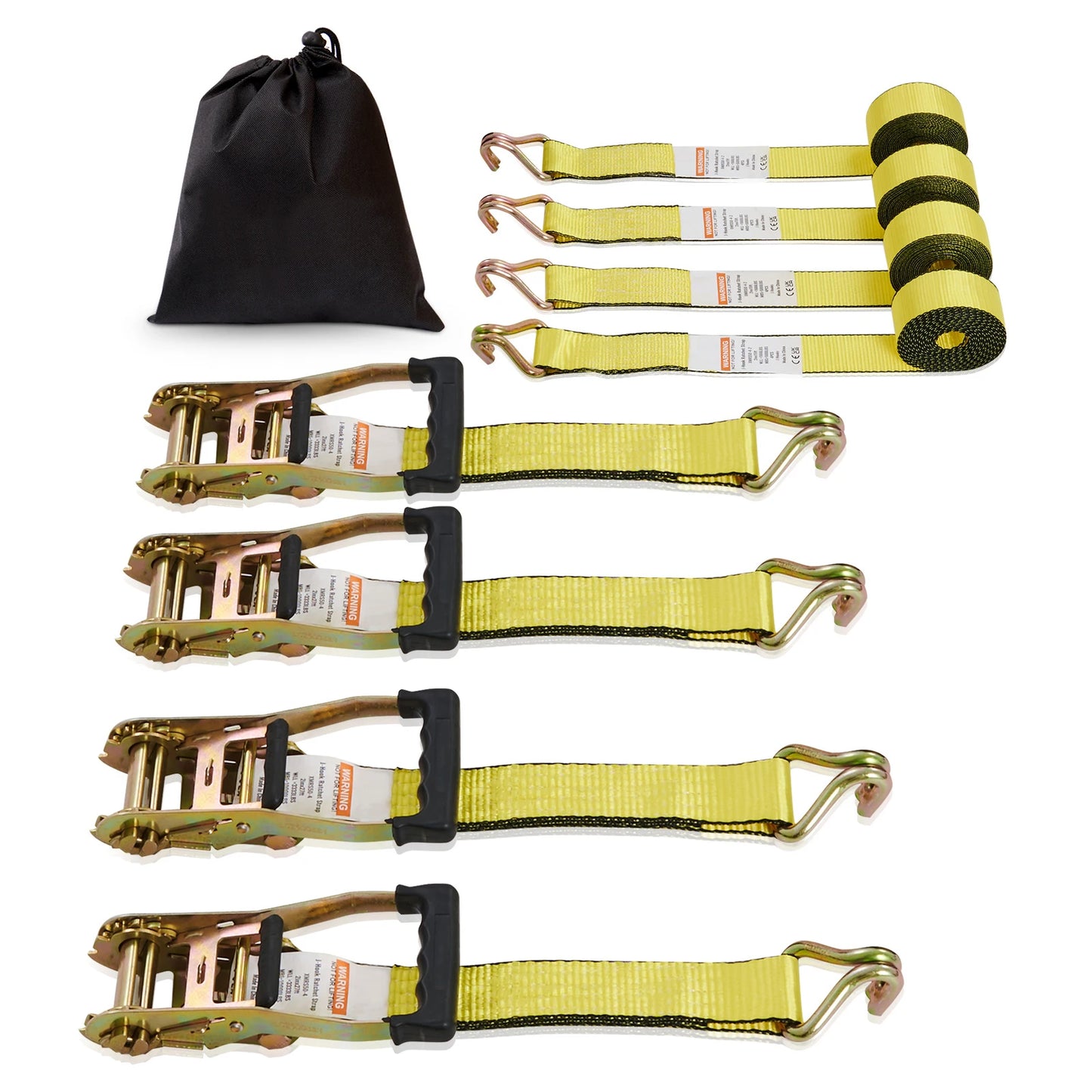 SucceBuy Heavy Duty Ratchet Tie Down Straps For Cargo