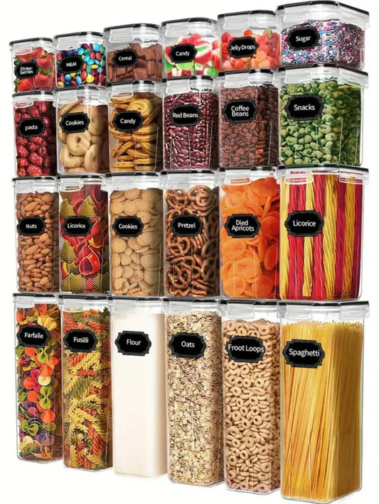 Airtight Pp Food Storage Containers With Labels For Kitchen