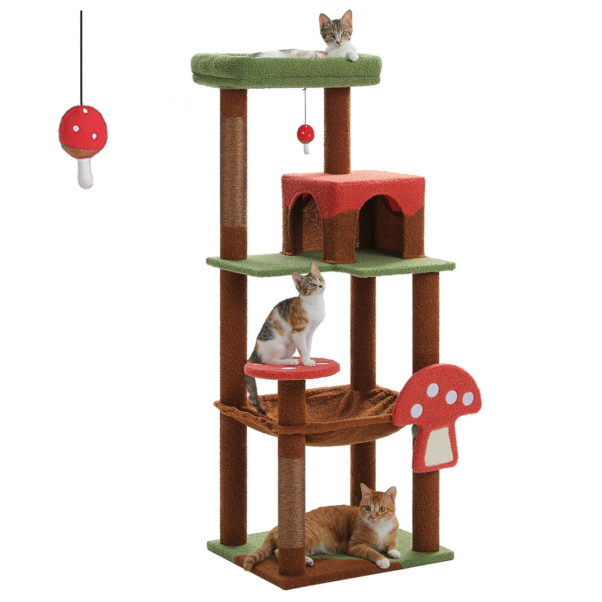 PAWZ Road Multi Level Cat Tree With Scratching Posts Hammock