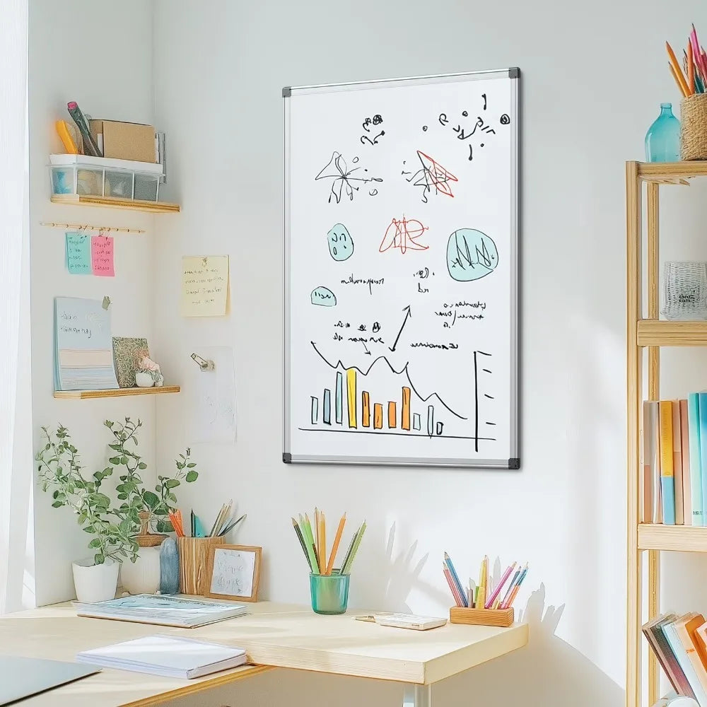 Magnetic Dry Erase Whiteboard With Aluminum Frame For Walls