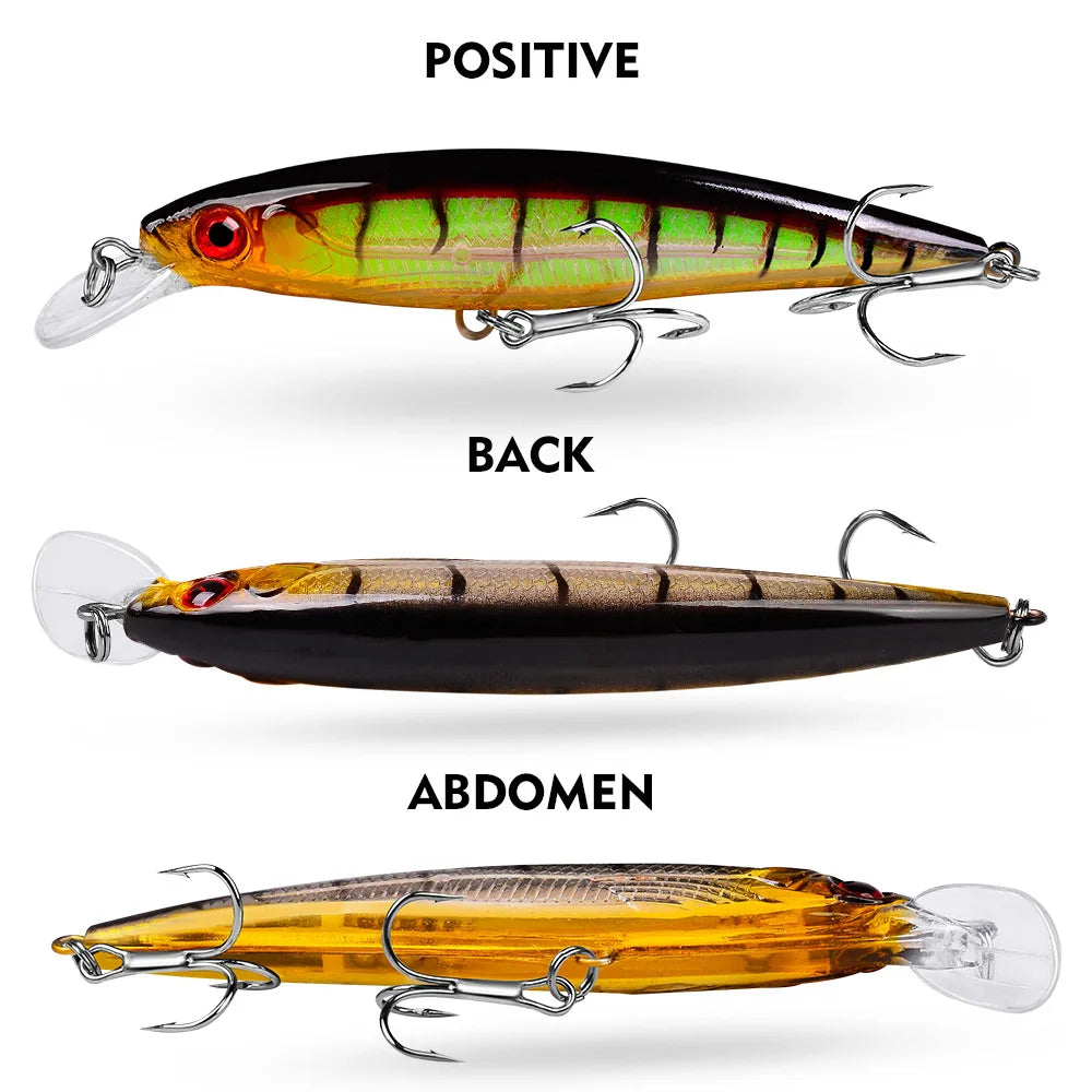 Dutriux Minnow Hard Bait Set Slow Sinking Crankbait Tackle