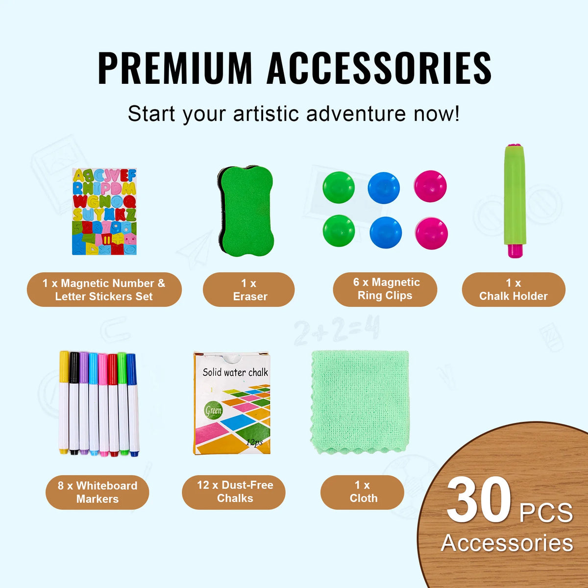 SucceBuy Magnetic Drawing Board Easel for Kids with Painting Accessories