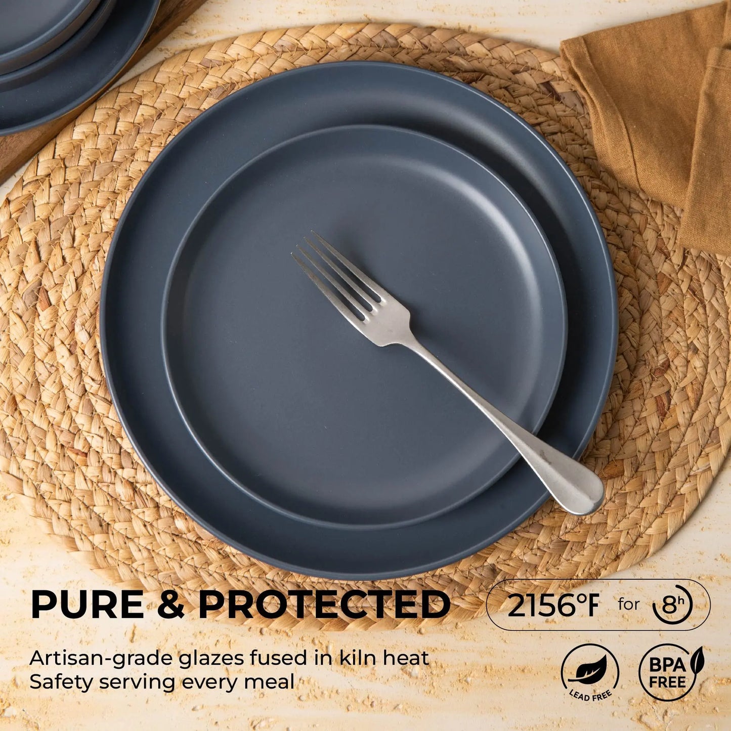 Premium Stackable Matte Stoneware Dinner Plates And Bowls Collection