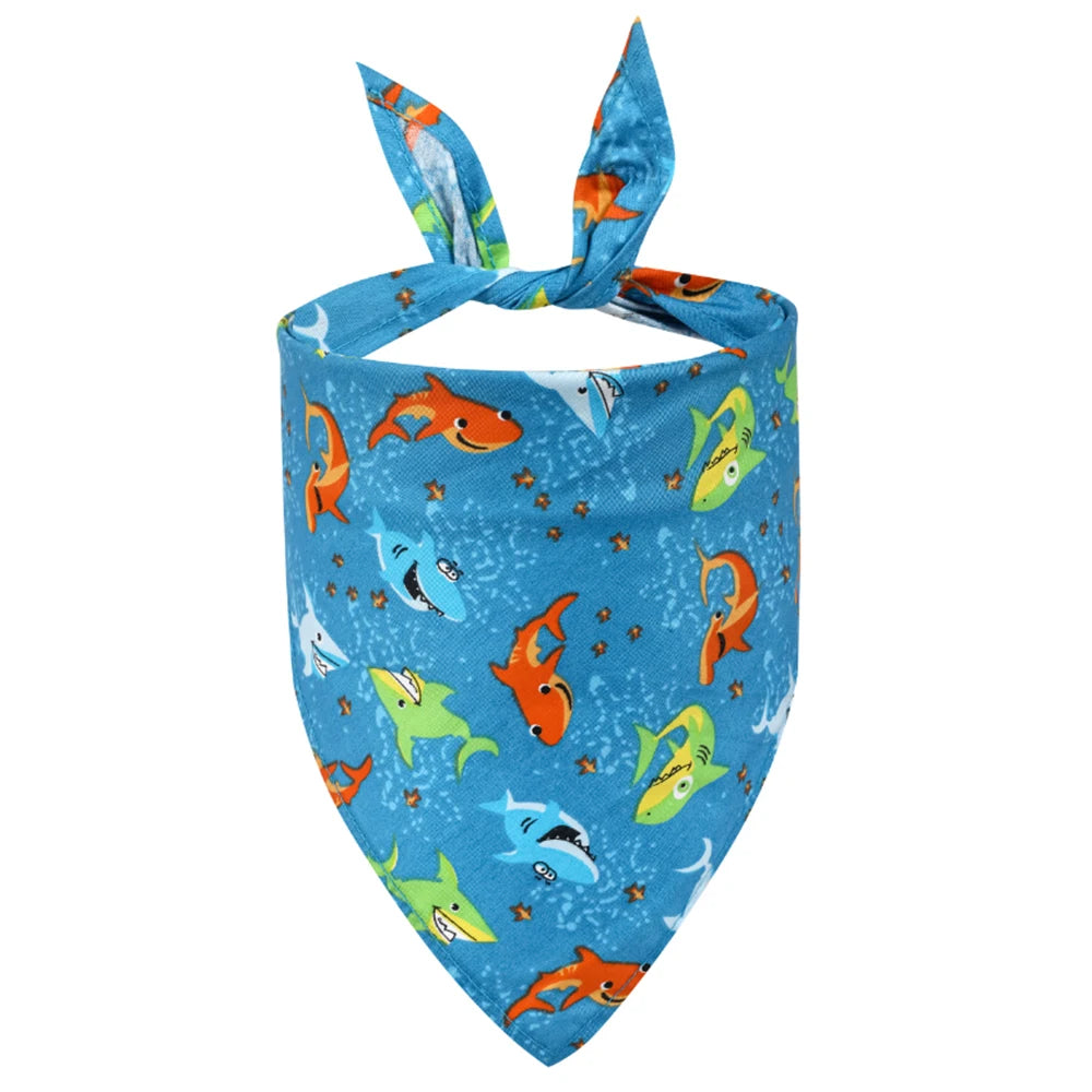 Soft Washable Fruit Floral Dog Bandana Adjustable Pet Scarf