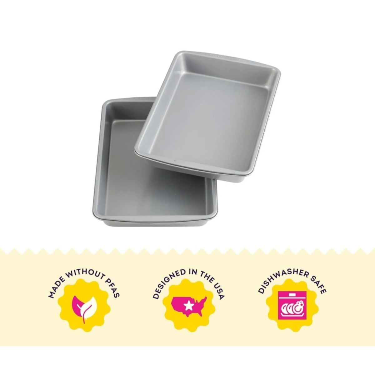 Two Pack Non-Stick Brownie Pans Stainless Steel Bakeware