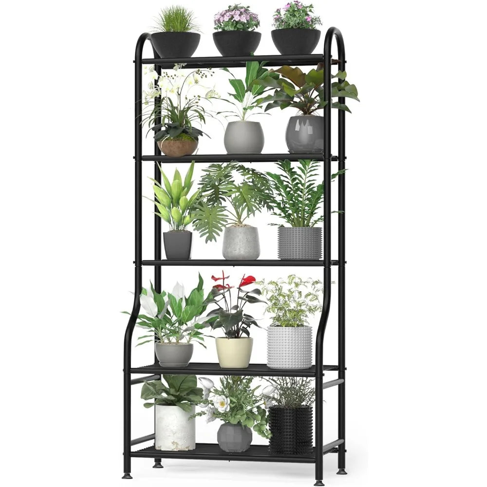 NBVCX 5 Tiered Tall Metal Plant Stand With Wall Kit