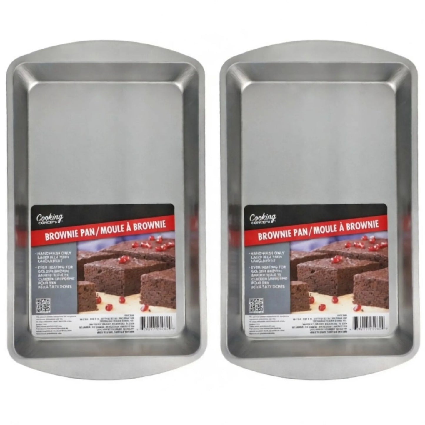 Two Pack Non-Stick Brownie Pans Stainless Steel Bakeware
