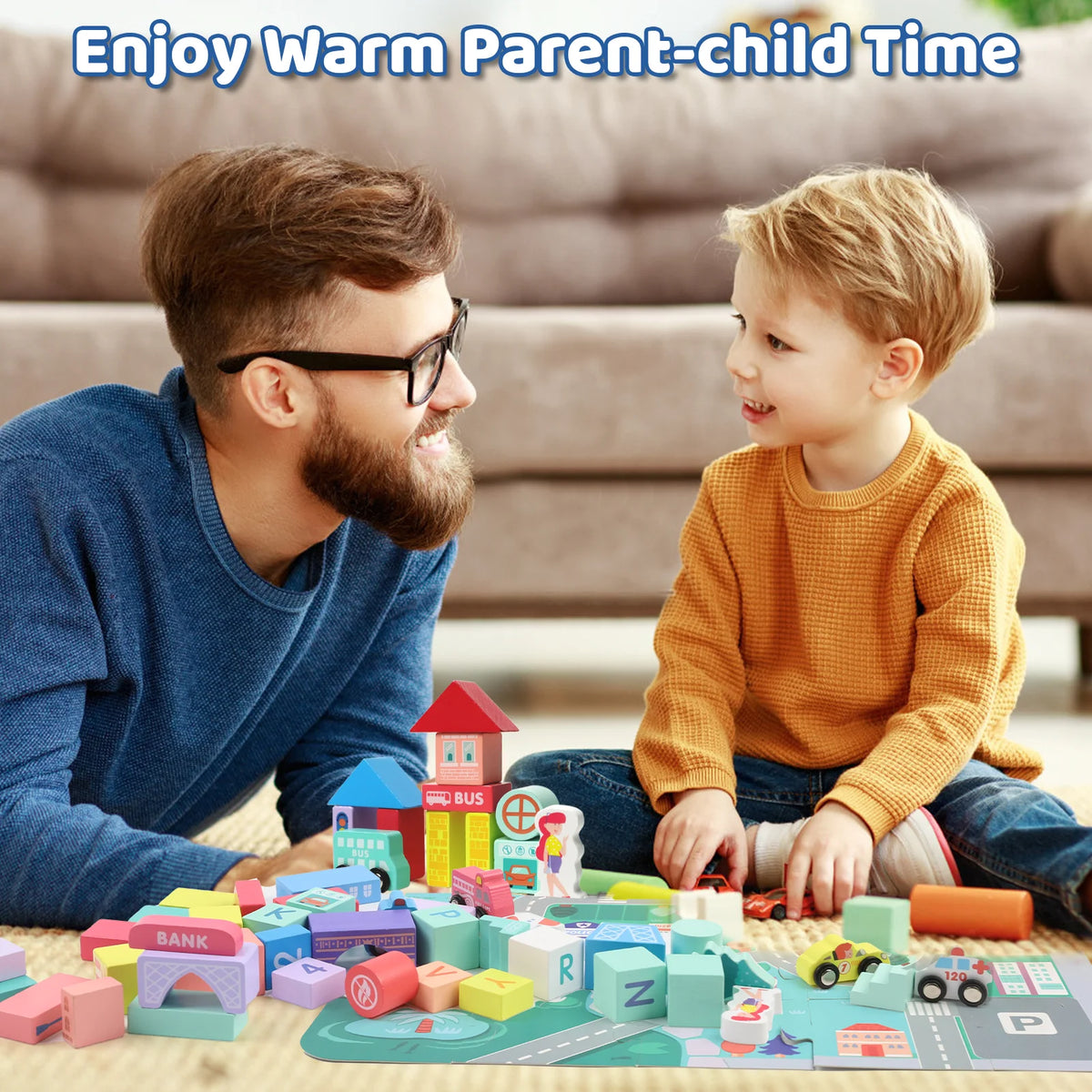 Wooden City Building Blocks Montessori Educational Toy for Kids