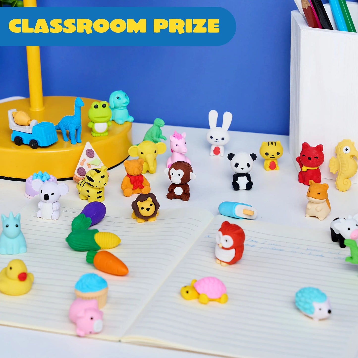 Joyfy 3D Animal Erasers Set for Pencil Desk Classroom