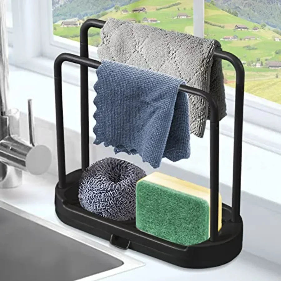 Stainless Steel Kitchen Sink Rack Organizer For Sponge And Dish Cloth