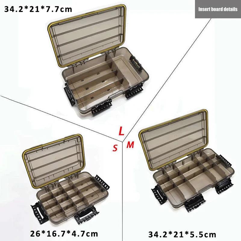JSFUN Large Capacity Waterproof Fishing Tackle Box For Gear And Bait