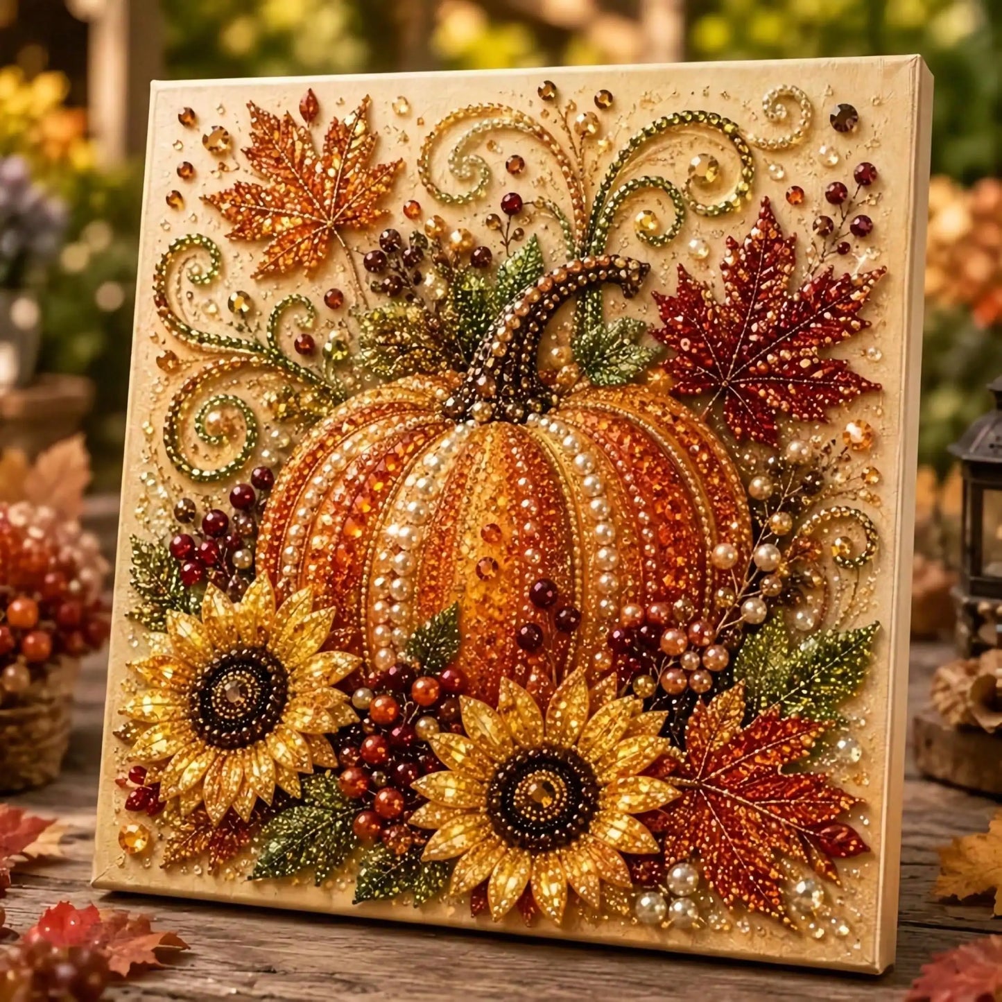 Autumn Pumpkin 5D Diamond Art Pearl Embroidery Painting Kit