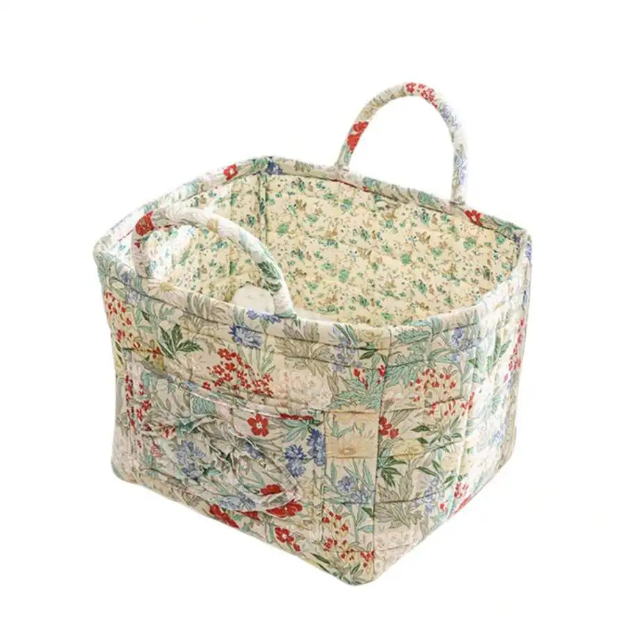 Foldable Fabric Laundry Basket With Bamboo Frame Storage Hamper