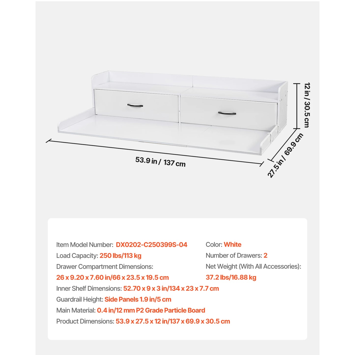 SucceBuy Washer Dryer Countertop With Open Shelf For Laundry Rooms