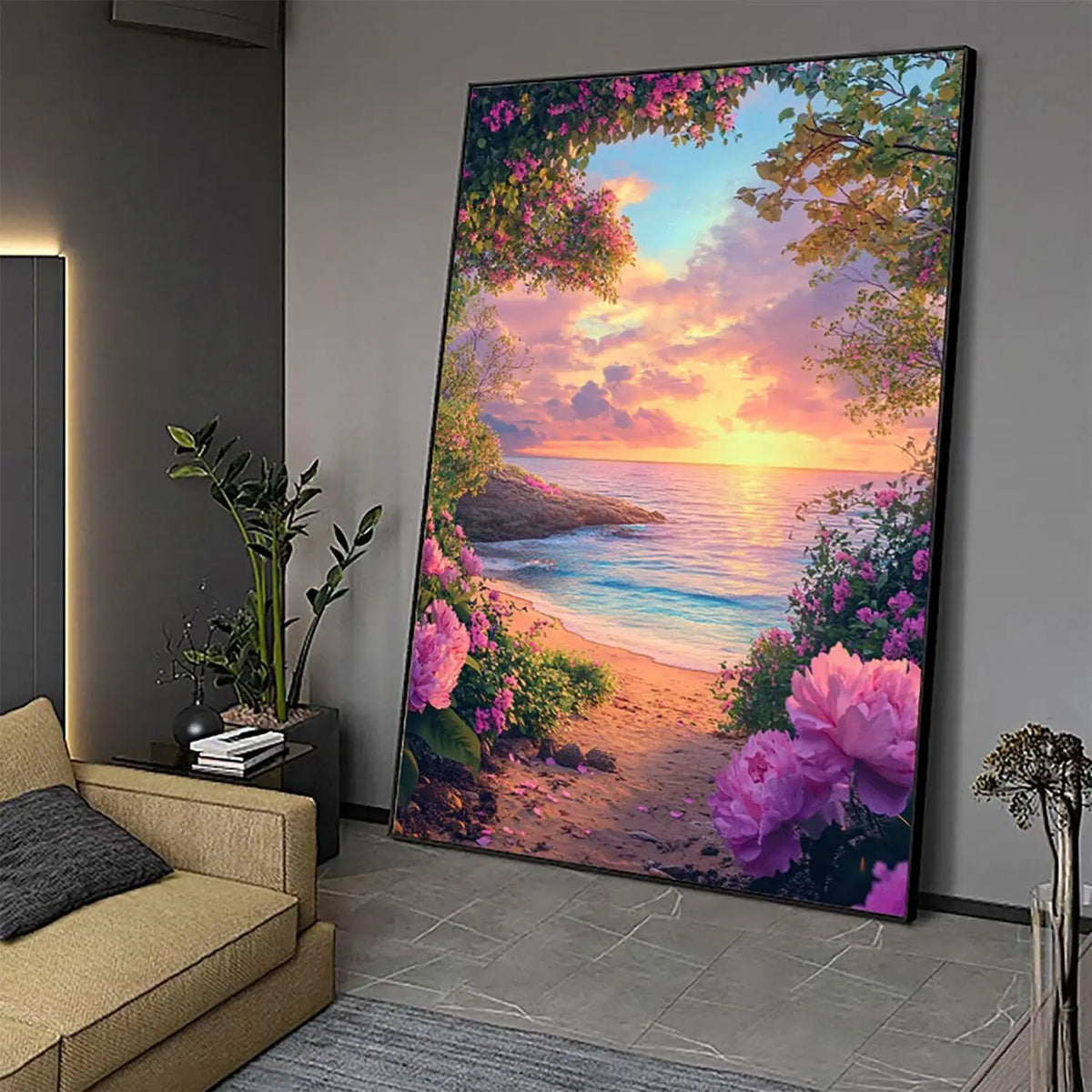 5D Diamond Painting Kit For Adults Beach Flower Wall Decor