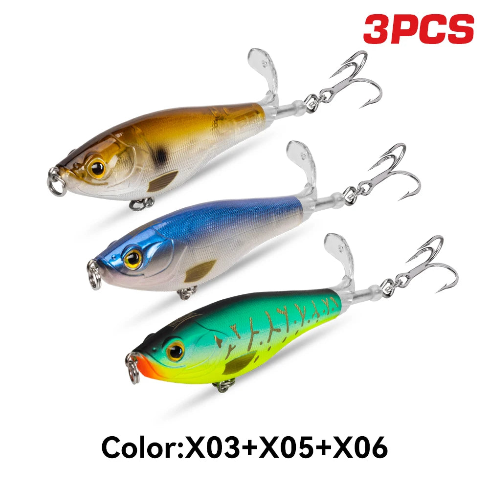 Kingdom Topwater Popper Lure Set For Bass Trout Pike Fishing