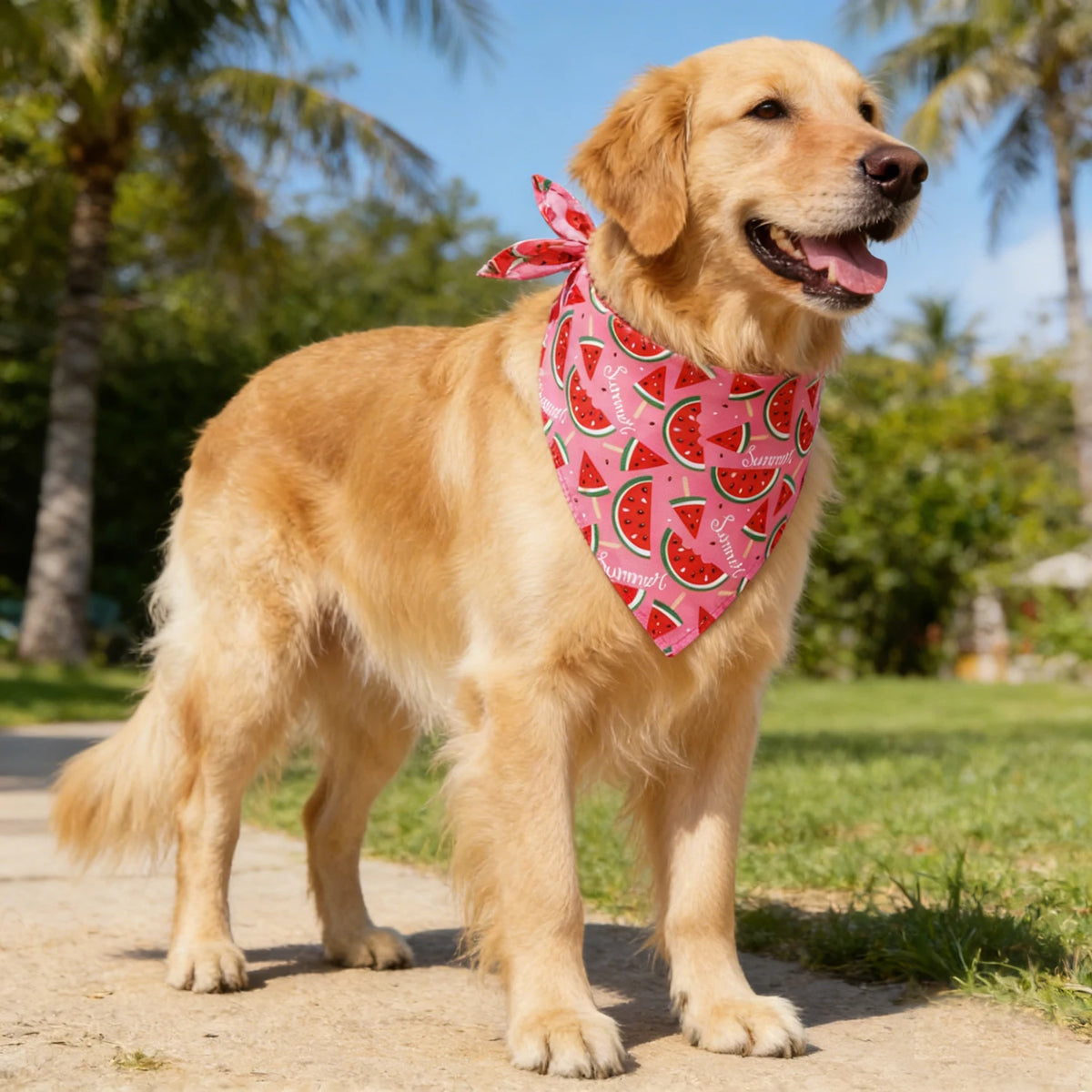 Soft Washable Fruit Floral Dog Bandana Adjustable Pet Scarf