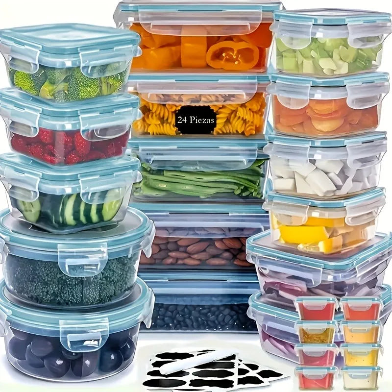 BPA Free 24 Count Airtight Food Storage Containers with Labels