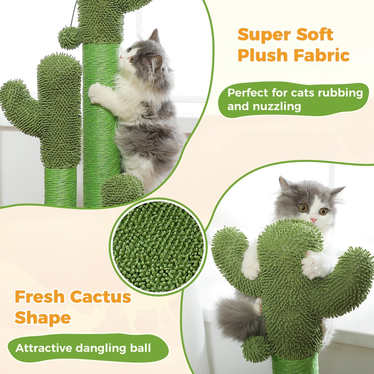 PAWZ Road Cactus Cat Scratching Post With Sisal Sturdy Poles