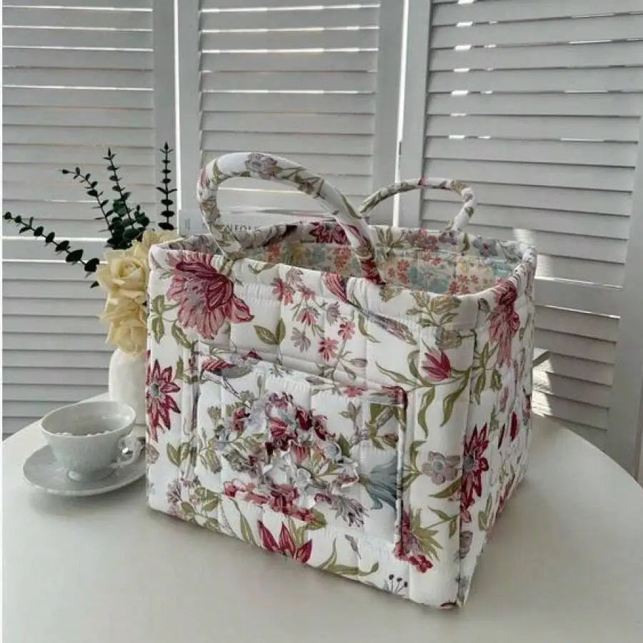 Foldable Fabric Laundry Basket With Bamboo Frame Storage Hamper
