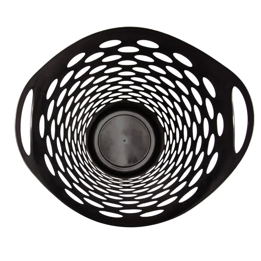 Round Portable Plastic Laundry Hamper With Sturdy Handles And Storage