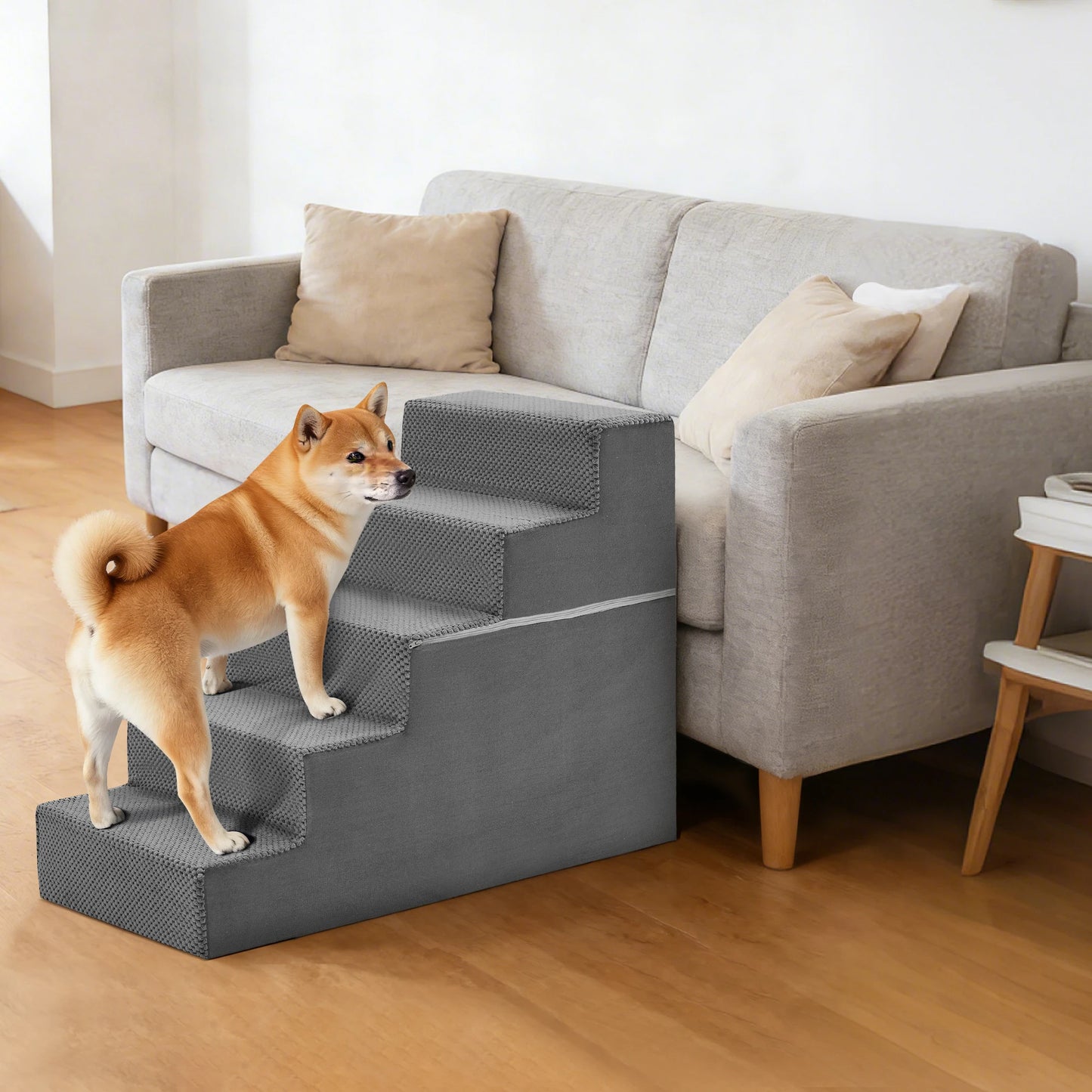 Heavy Duty Foam Dog Stairs Ramp With Non Slip Design