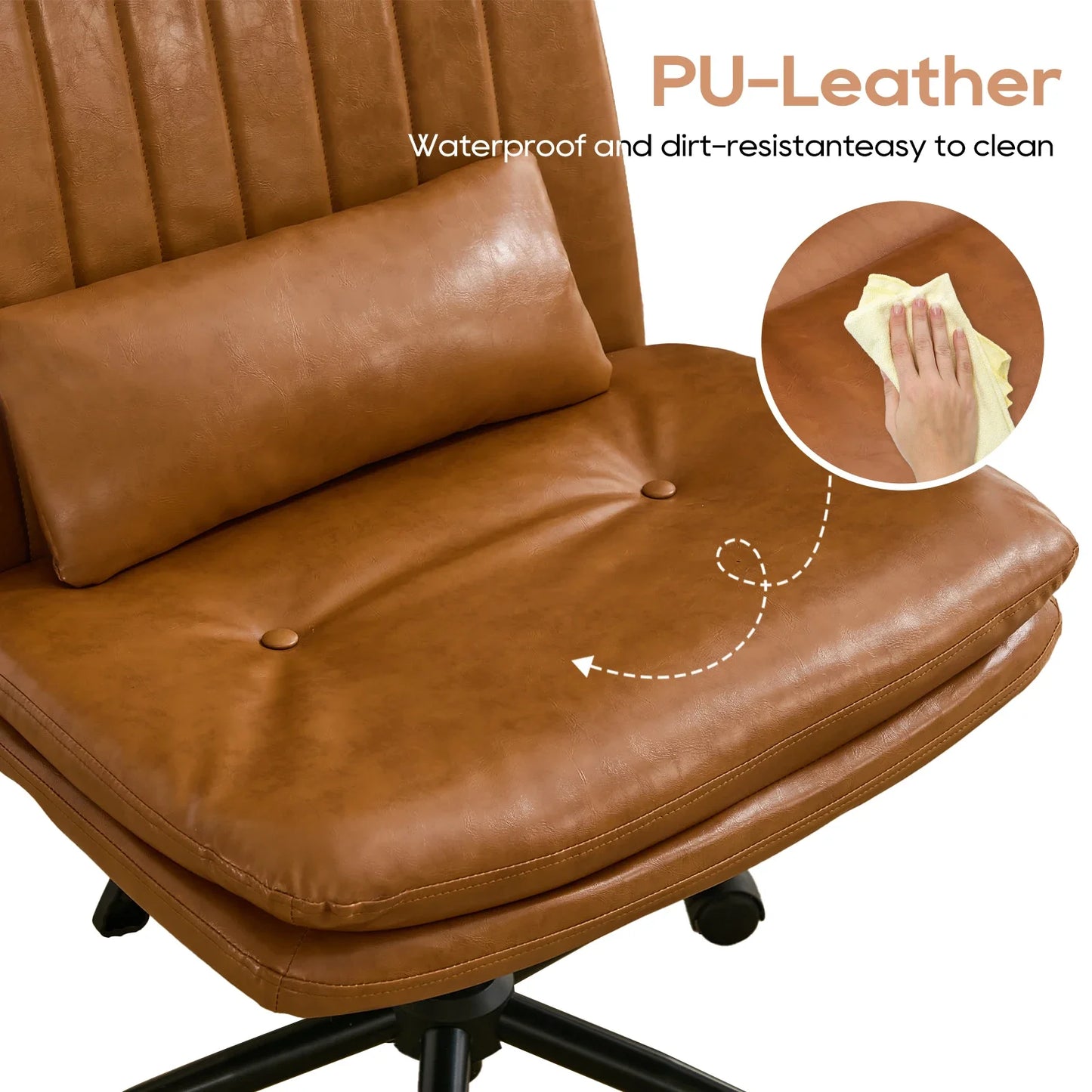 TCGBKAF Adjustable Swivel Desk Chair With Lumbar Pillow