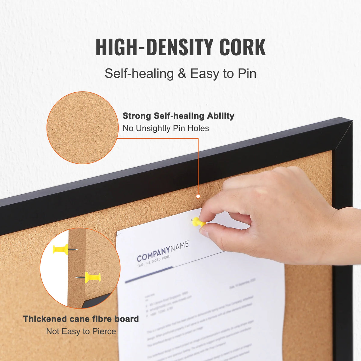 SucceBuy Premium Cork Bulletin Board With Wooden Frame