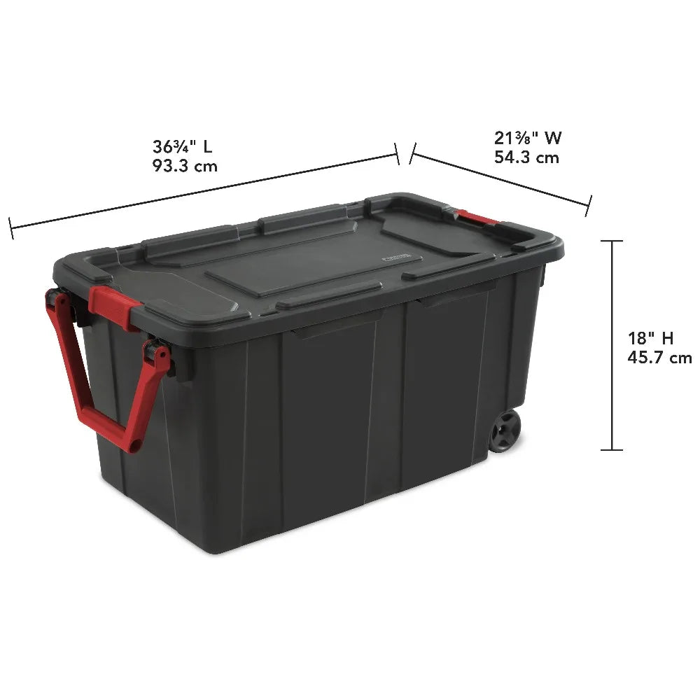 Sterilite Wheeled Plastic Storage Container With Handle