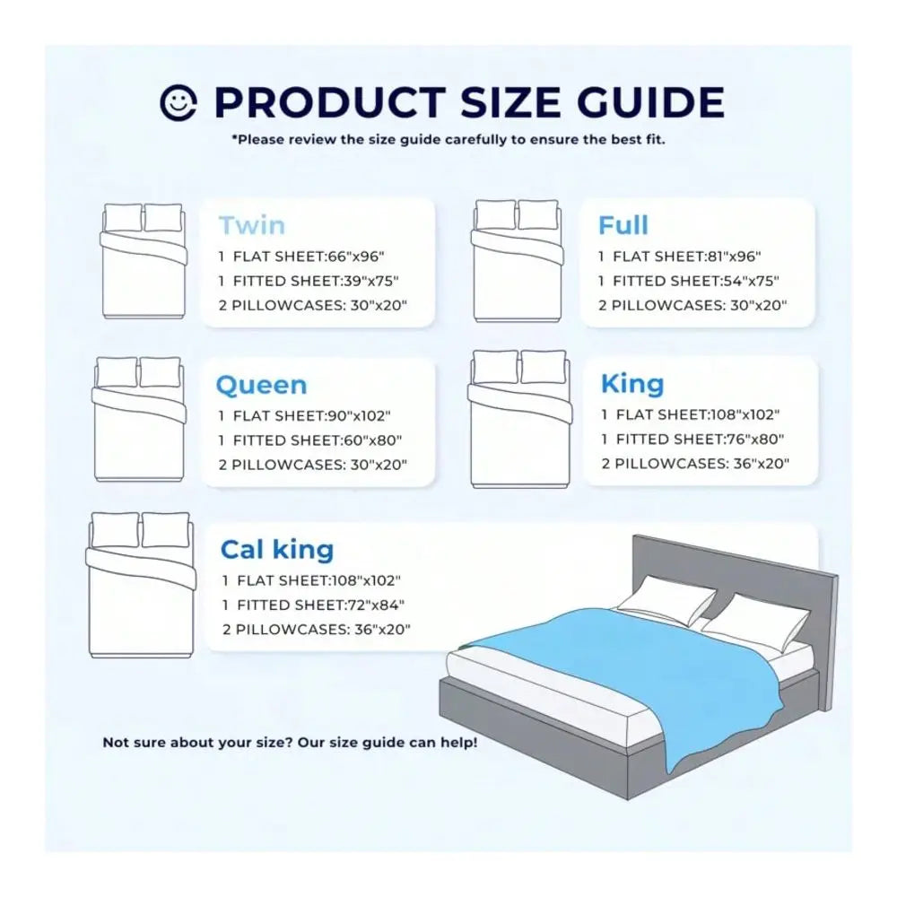 Bamboo Fiber Cooling Sheet Set With Pillowcases And Flat Sheet