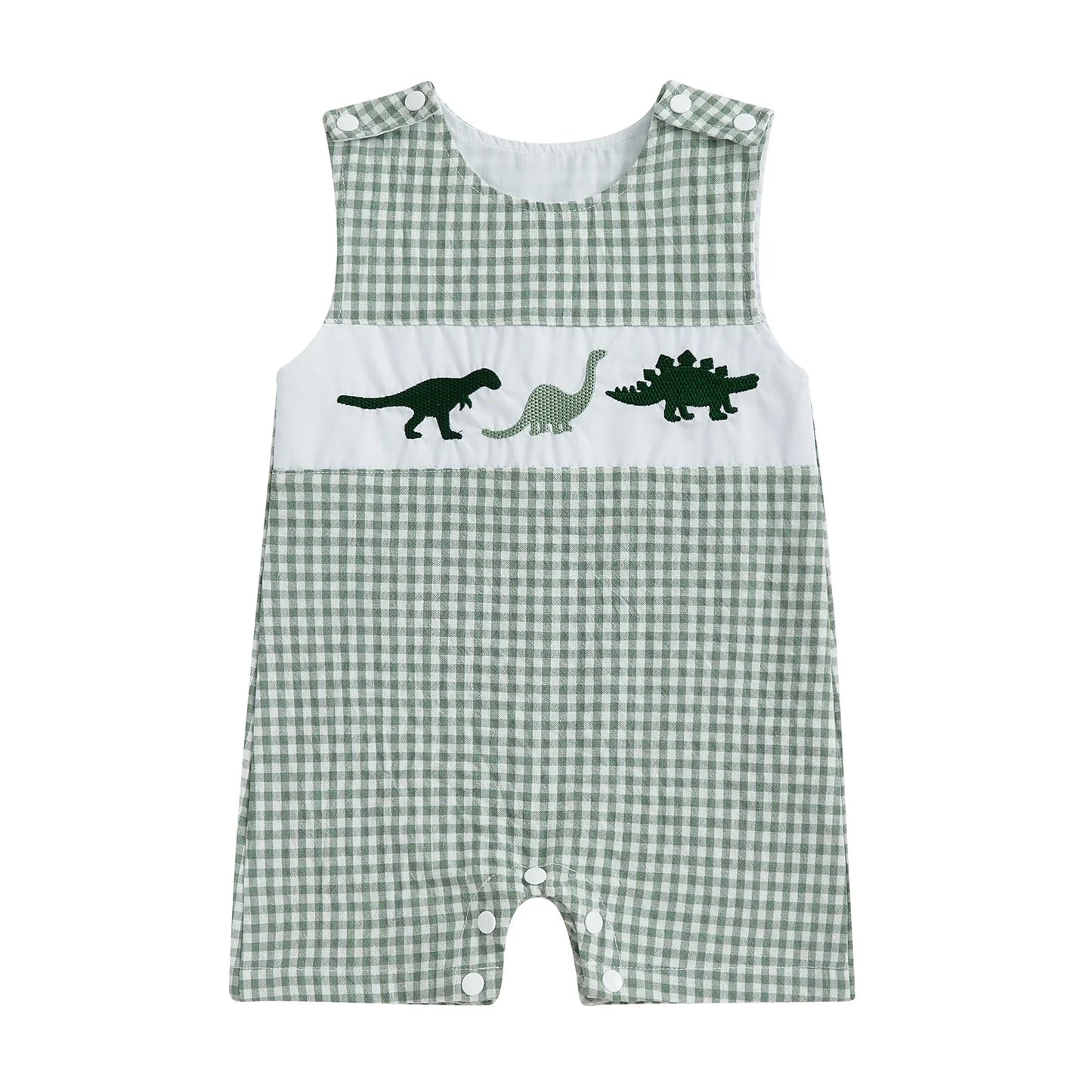 Soft Cotton Embroidered Baby Romper Button Up Summer Jumpsuit