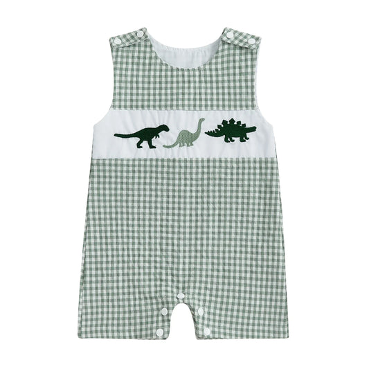 Soft Cotton Embroidered Baby Romper Button Up Summer Jumpsuit