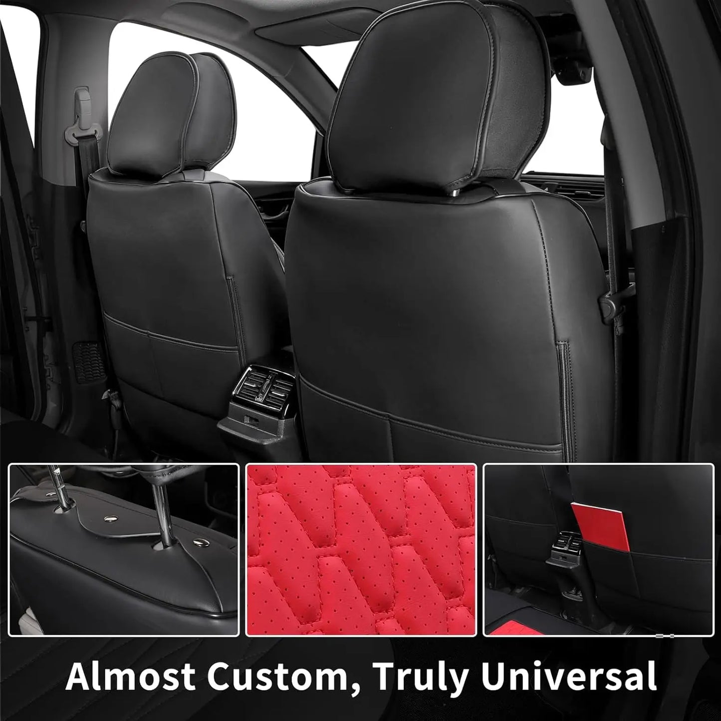 EKR Universal Leather Car Seat Covers Full Set Waterproof