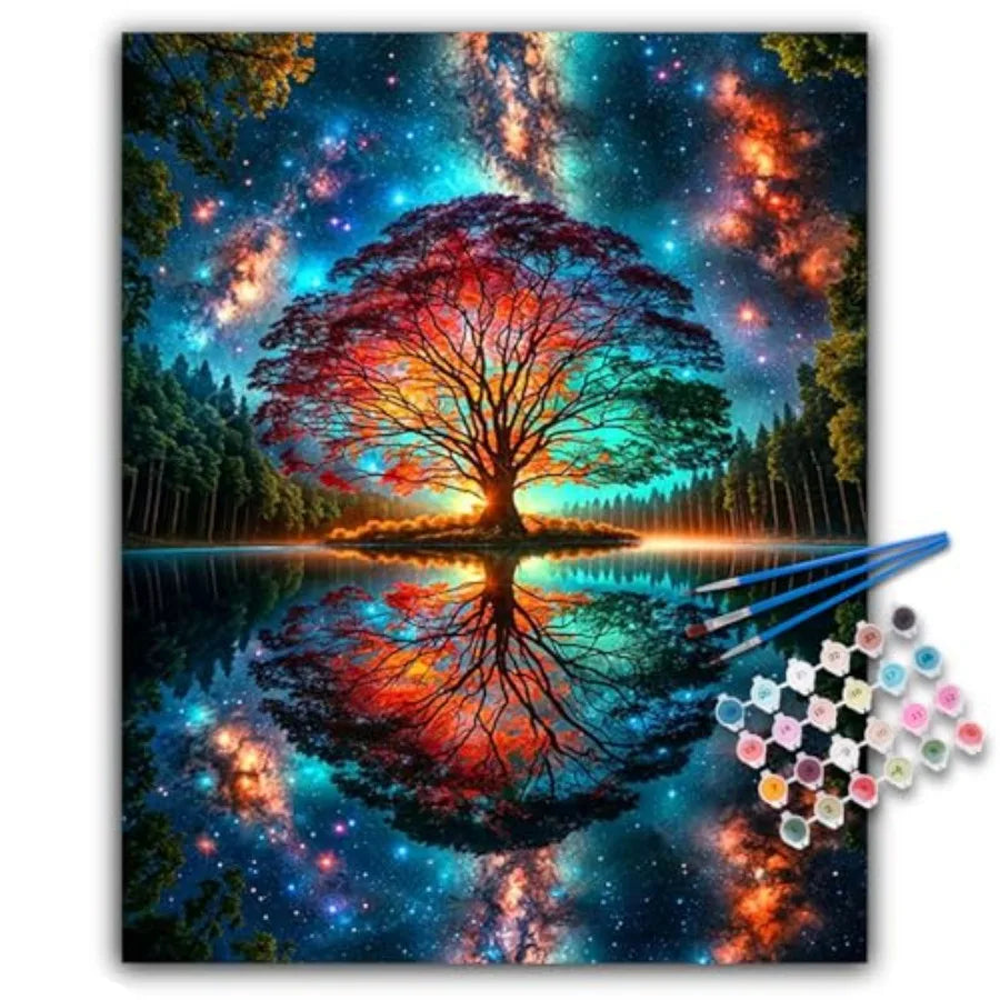 Tree of Life Acrylic Paint by Numbers Kit for Adults on Canvas Beginner