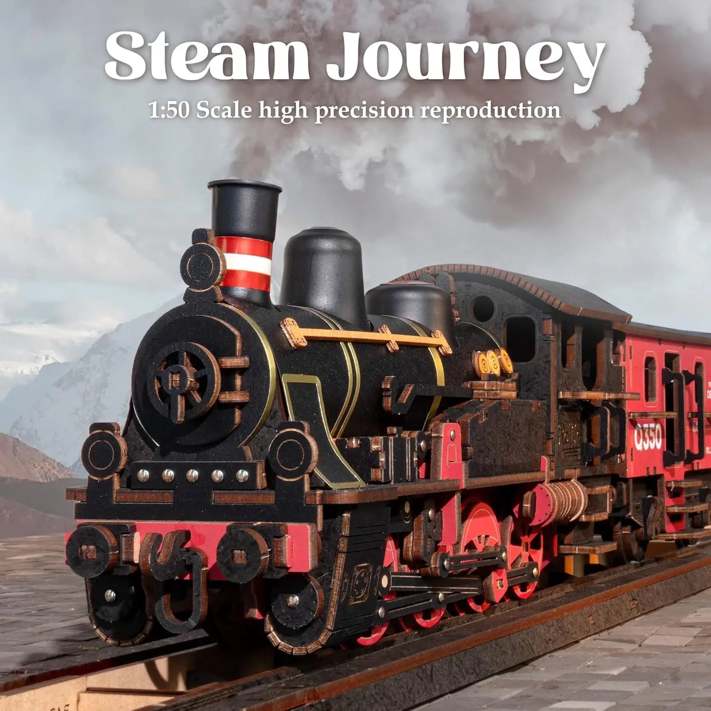 Rolife 3D Wooden Puzzle Steam Journey Mechanical Vehicle Kit