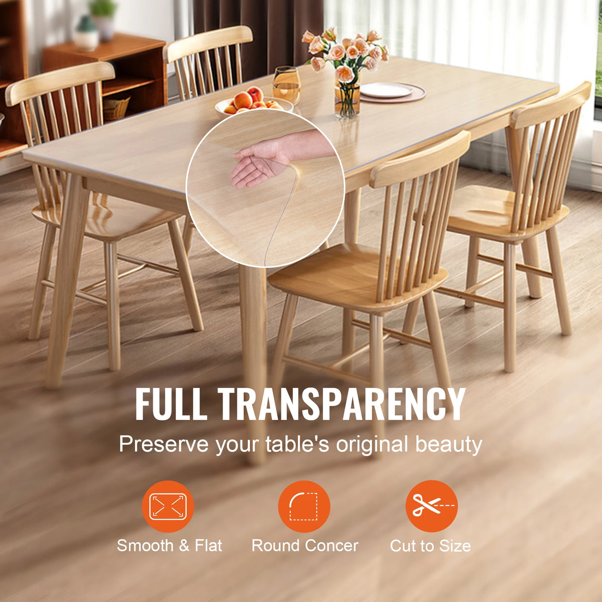 Waterproof Clear Pvc Tablecloth Oil Proof Kitchen Rectangular Table Cover