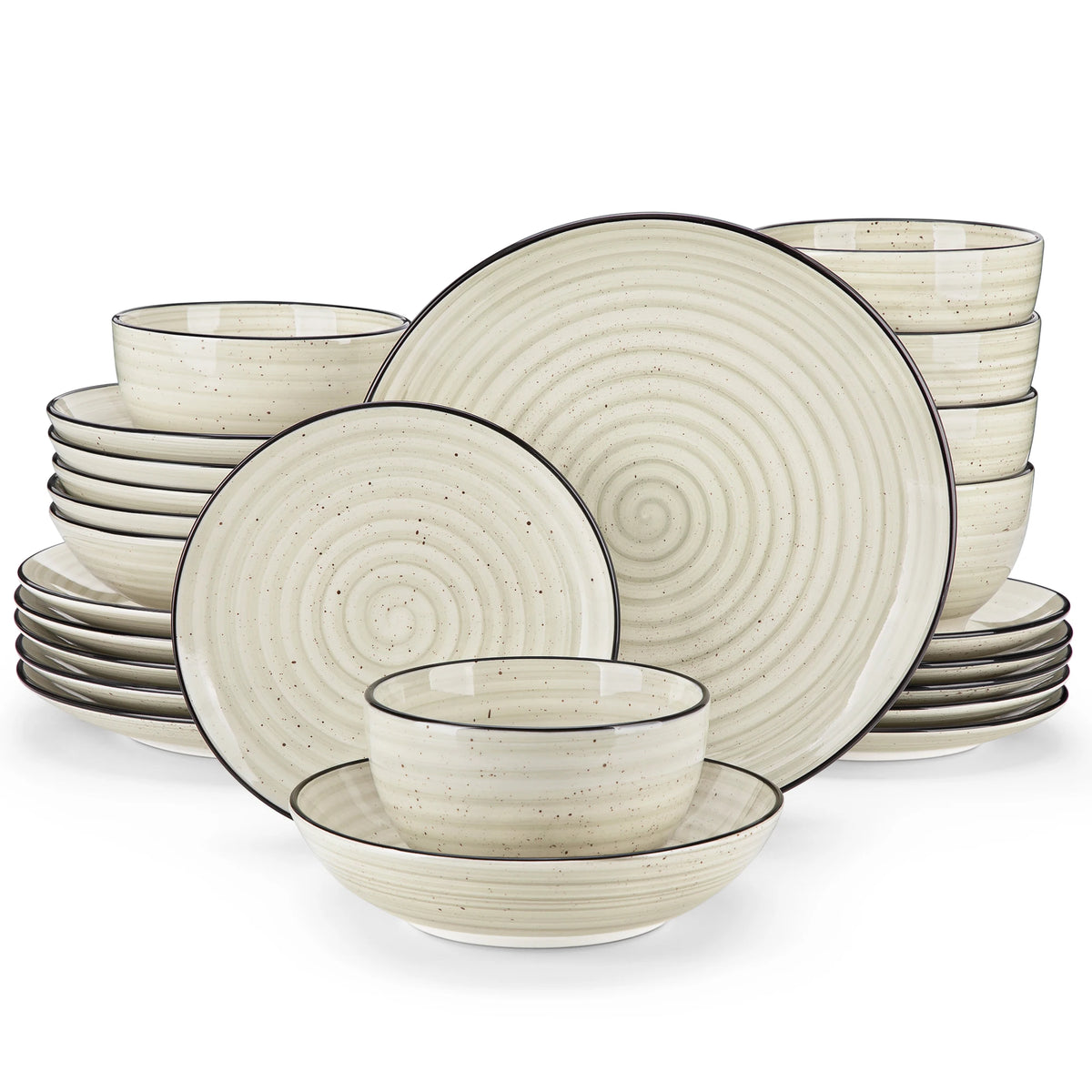 MALACASA Bonbon 24Piece Dinnerware Set Ceramic Service For 6